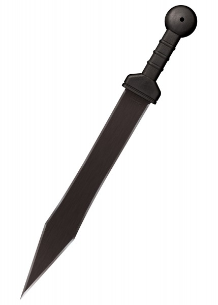 Abgebildet ist das Gladius Machete mit Scheide. Das Messer besitzt eine lange, schwarze Klinge mit spitzer Spitze und einem gerippten Griff für sicheren Halt. Ideal für Outdoor-Aktivitäten und Überlebenssituationen.