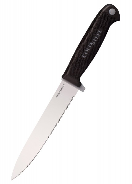 Das Allzweckmesser Kitchen Classics hat eine scharfe, gezackte Klinge und einen ergonomisch optimierten Griff. Das Messer ist ideal für verschiedene Küchenaufgaben konzipiert. Das robuste Design gewährleistet eine lange Haltbarkeit und Effizienz beim