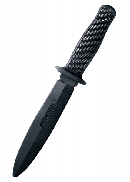 Das Trainingsmesser Peace Keeper I aus Gummi ist eine realistische Trainingswaffe. Das schwarze Messer hat eine strukturierte Griffoberfläche und ist mit dem Cold Steel-Logo versehen. Ideal für Kampfsporttraining und Selbstverteidigung.